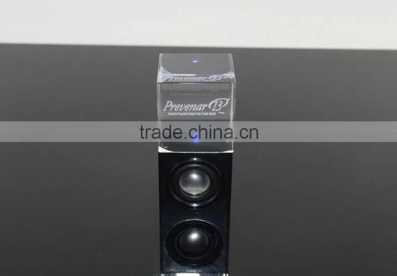 Portable mini mp3 crystal led Light speaker