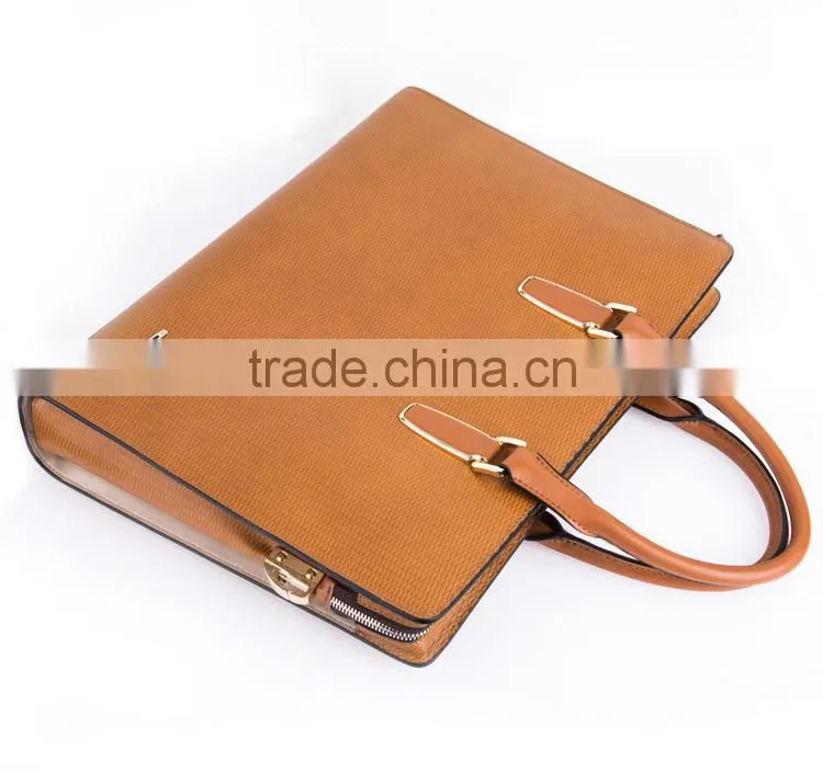 Mens Top Layer Real Cow Leather Shoulder Briefcase 14 Inch Laptop Bag Tote bag