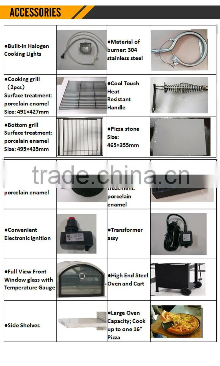 small size gas oven for pizza and bbq