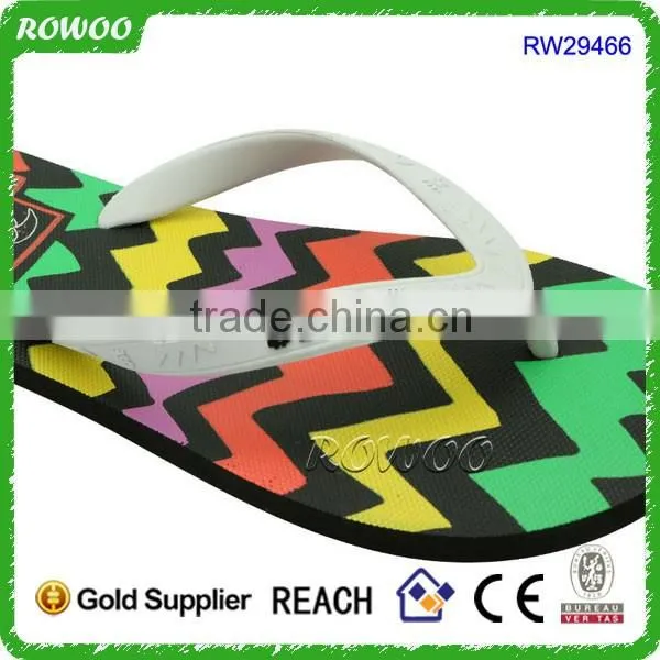 Fashionable Custom Printed brand Lady Rainbow flip flops