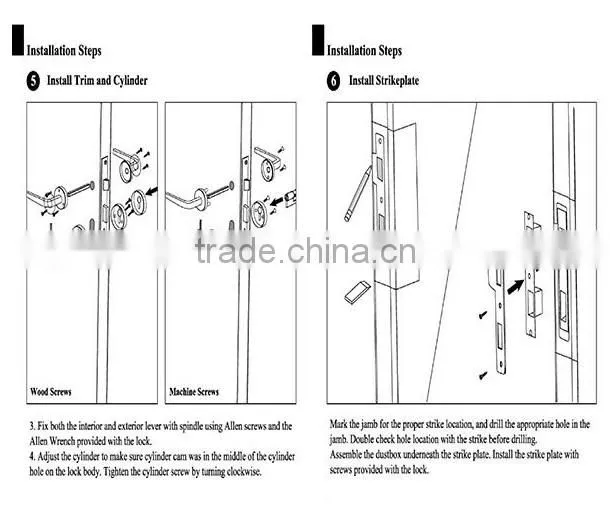 High quality Brass KB lever door handle on plate,door plate