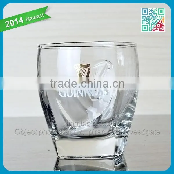 Custom embossed logo guinness beer glass cup shot glass cup promotional gift cup