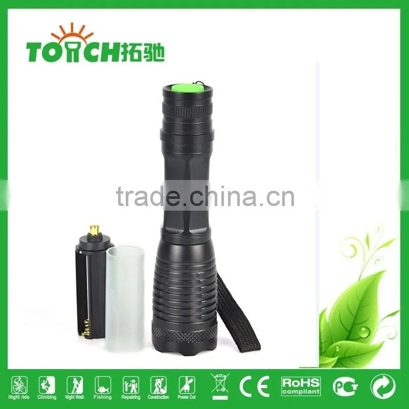 Strong Light Flashlight Self Defense SOS T6 Professional 2000 Lumens Lanterna Led Zoomable Flashlight 18650 Battary
