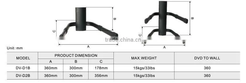 wall mounted dvd player shelf