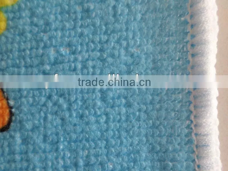 100% polyester microfiber warp knitting knitted thermal transfer printed square wash cloth with cartoon design