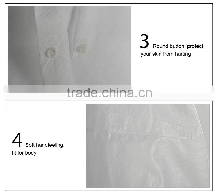 Stylish Non Woven Fabric Lab Coat for disposable use