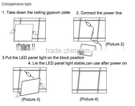 36W 3600lm 100lm/w slim led panel light embedded type size 595*595mm