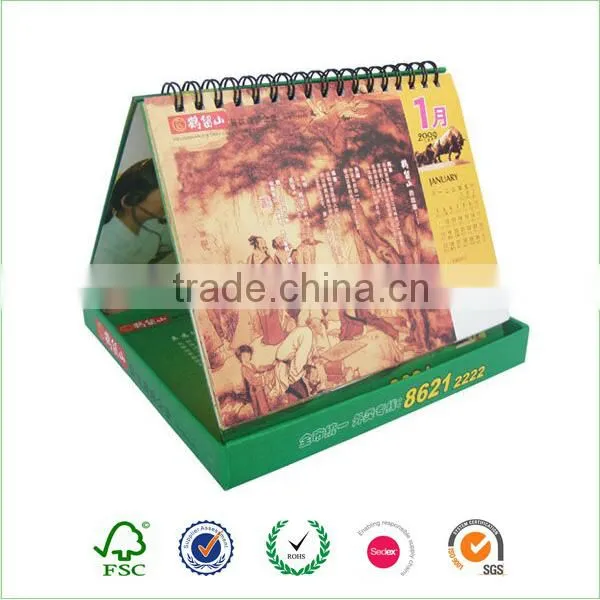 Printed desk calendar stand cardboard