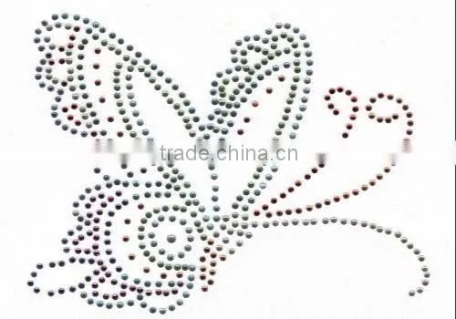 glitter with rhinestone letter transfer hot fix motif iron on t-shirts
