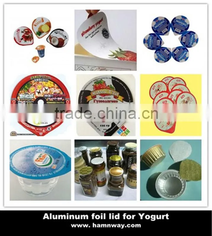 aluminum foil lids for milk yogurt induction liner packaging film