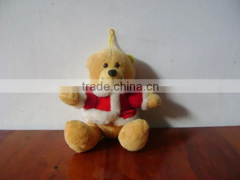 animated brown stuffed plush christmas teddy bear with suit