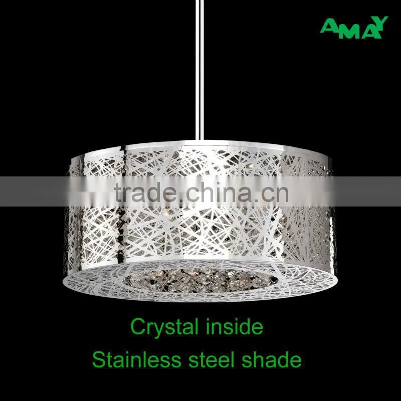 New design stainless teel ceiling lighting with crystals