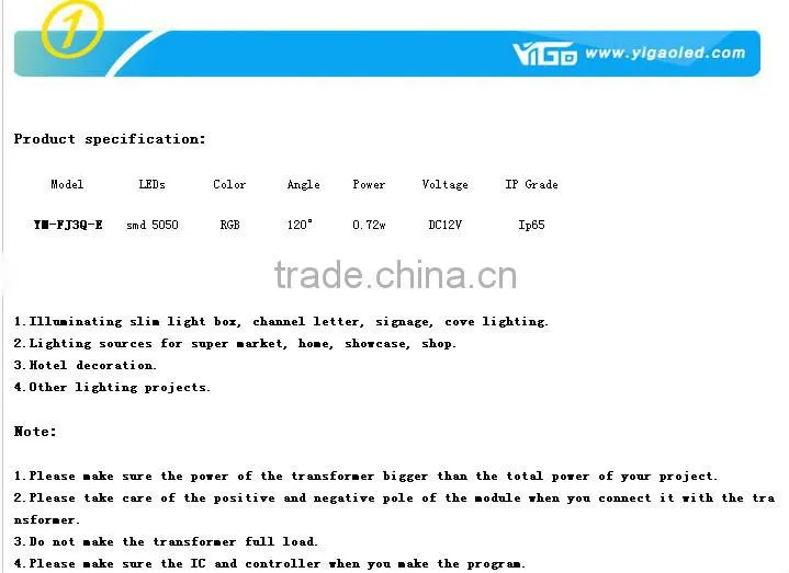 dc12v 5050 waterproof led rgb panel module