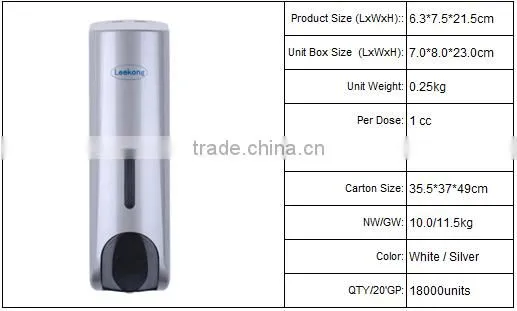 hand soap dispenser plastic bottle 350ML Single Wall Mounted soap dispenser