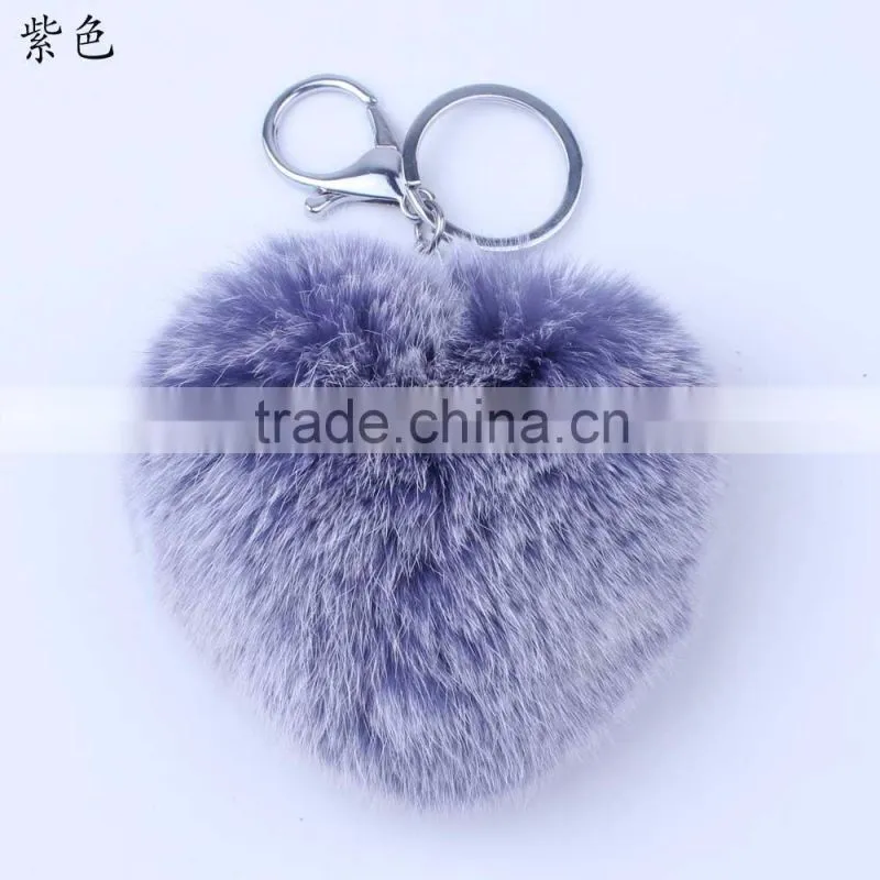 2016 popular sheap Heart-shaped fur pendant