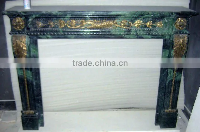 marble fireplace integrate with bronze