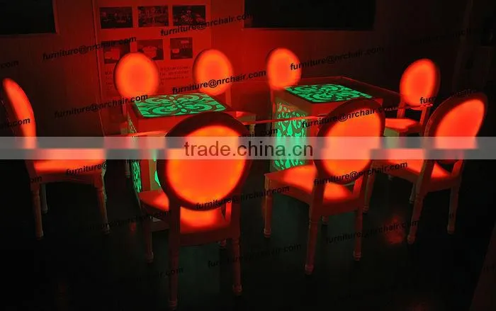 Hot Banquet LED illuminated wooden and acrylic stackable chairs