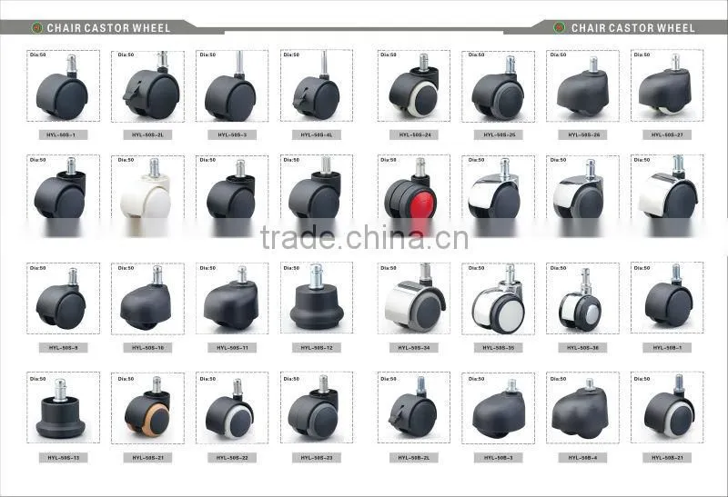 bw black nylon caster wheels fit for all types of office chairs in furniture casters