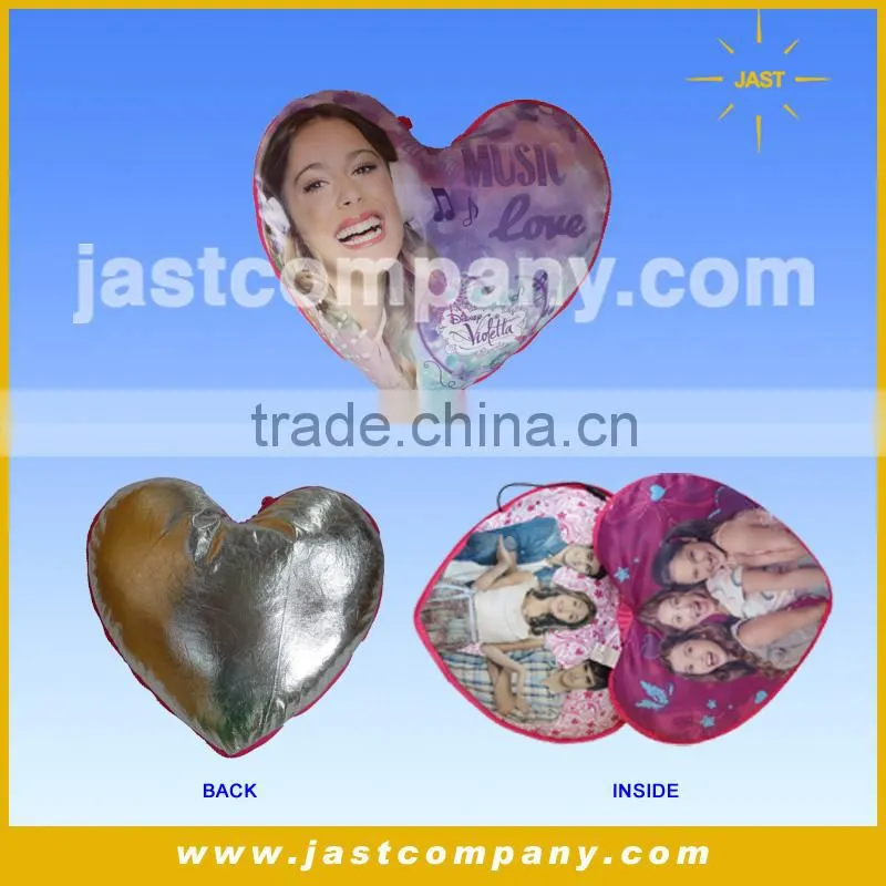 Satin Cover Heart Shape Musical Decpratove Cushion