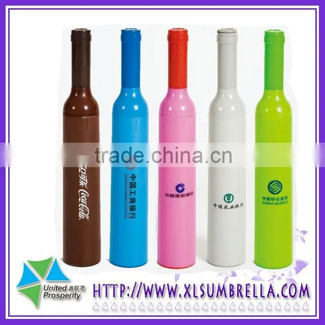 Wine bottle umbrella with UV umbrella 21'' Manual open