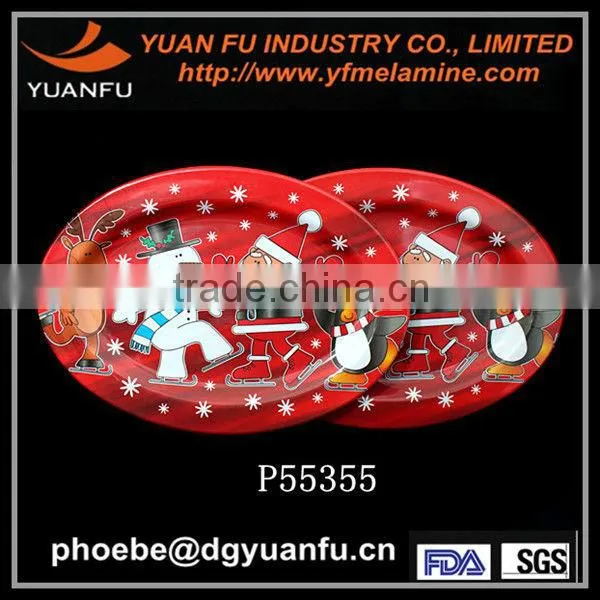 Round plastic melamine serving trays