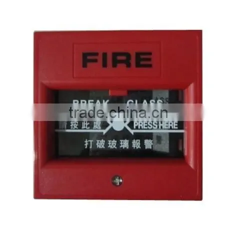 Red fire door emergency break glass