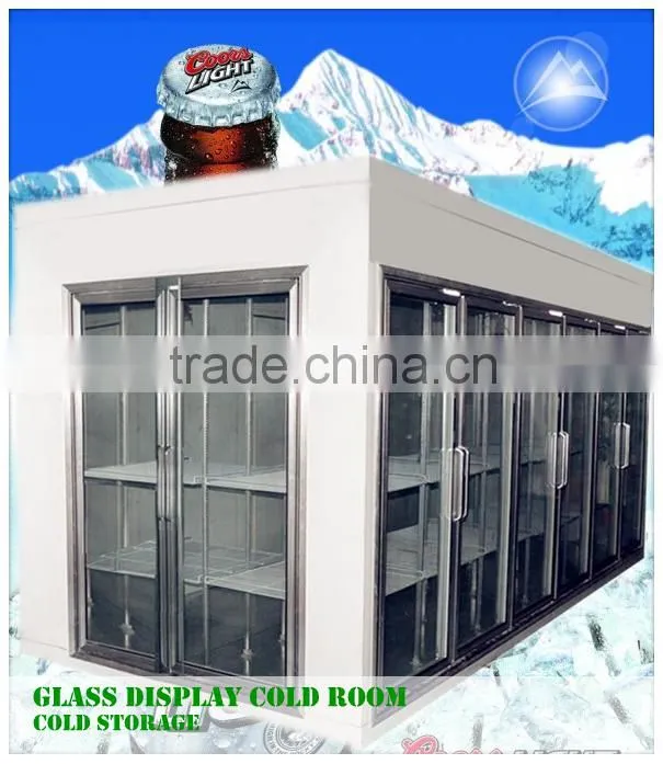 polyurethane insulation glass door cold storage