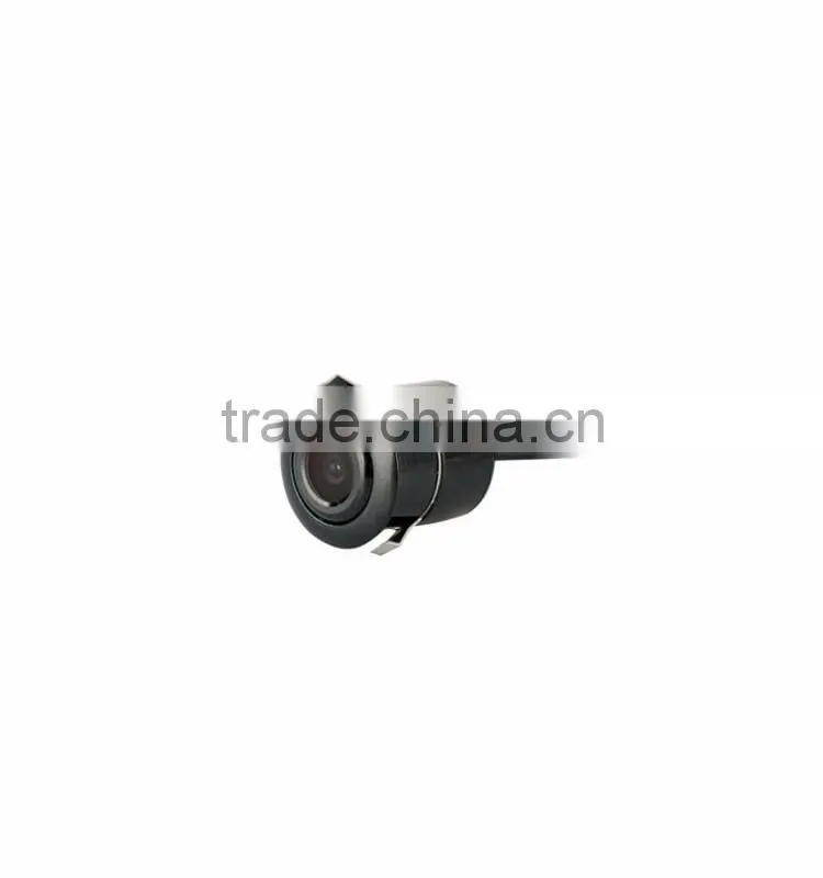 Drill hole bullet style wide angle rear view camera with parking guidelines