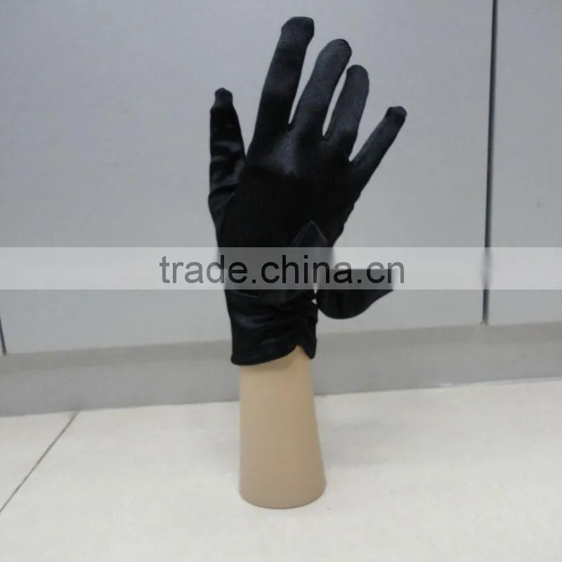 2016 Fashion Coral Rose Design Satin Gloves