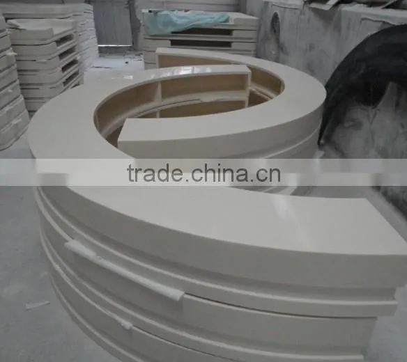 Good quality solid surface reception desk,L shape reception desk,white reception desk,solid surface countertop