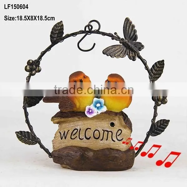 Metal birds garden decor led light