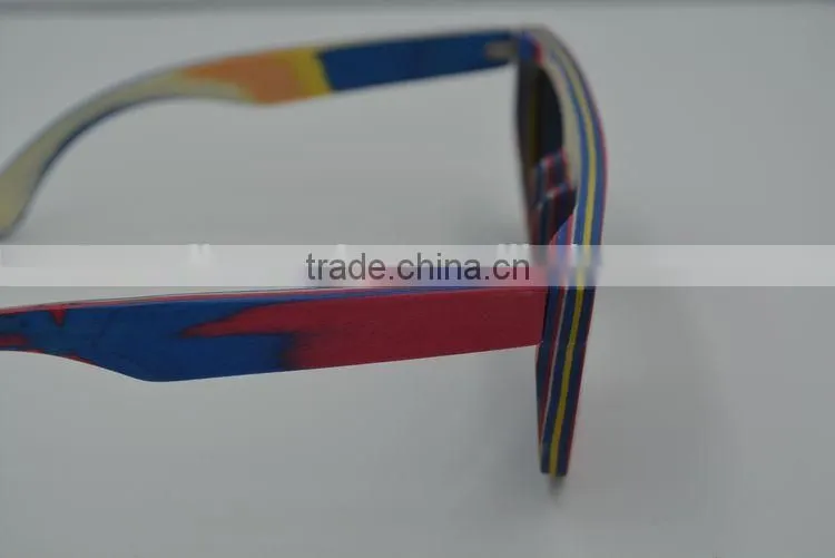 2015 New Arrive Skateboard Wooden Sunglasses Polarized Lens Wooden Sunglasses Frames Wholesale