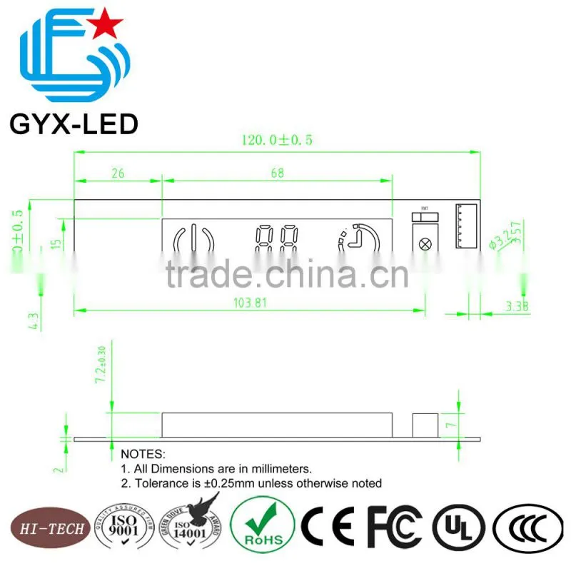 high brightness white color CHIGO air conditioner LED display unit