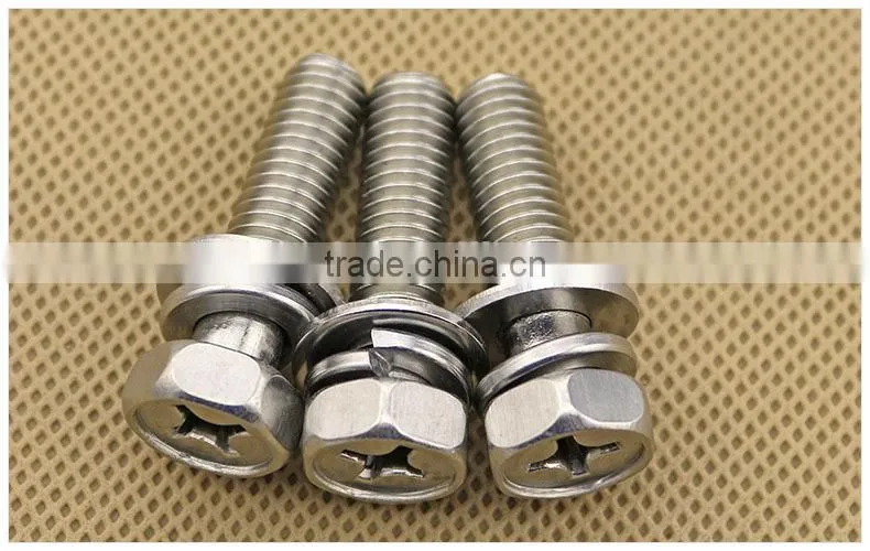 Supplier from China GT SS304 Hexagon Cross Head Screw With Washer
