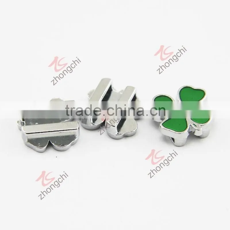 zinc alloy material lucky clover charm for bracelet (JP08)