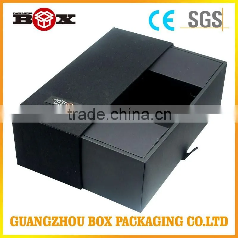 Black Drawer Paper Packaging Box for leather belt