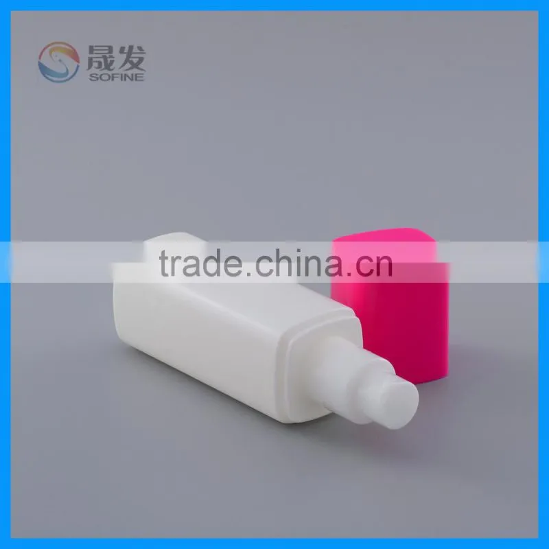 Square cosmetic skin toning lotion container