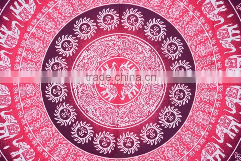 Indian Ombre Gypsy Elephant Hippie Mandala Wall Art Queen Cotton Boho Wall Hanging Home Decorative Ethnic Tapestry