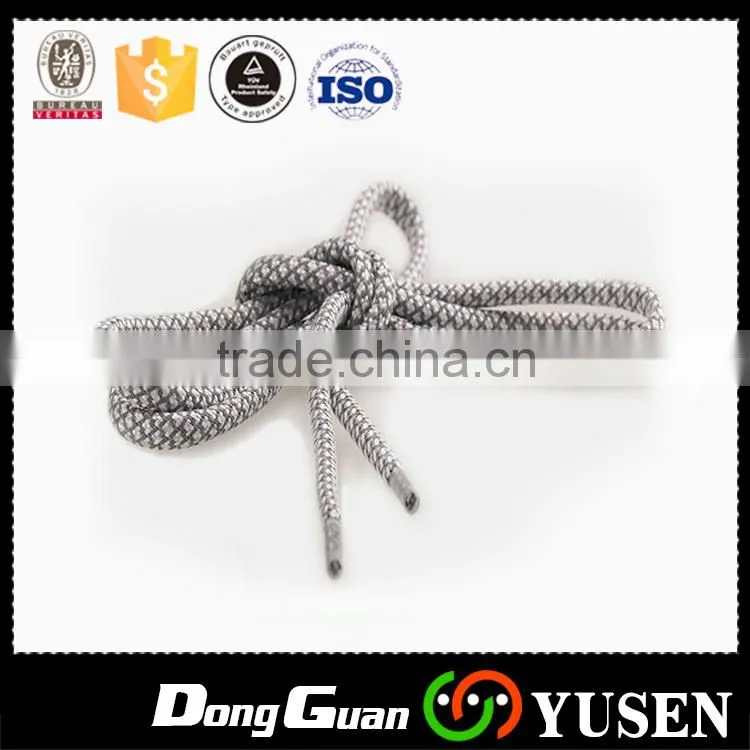 Fashionable 3mm Safety round cheap Reflective elastic shoelaces with stopper