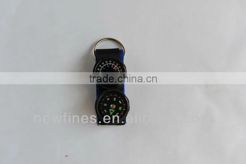 compass,plastic compass,Plastic Keyring Compass with Thermometer