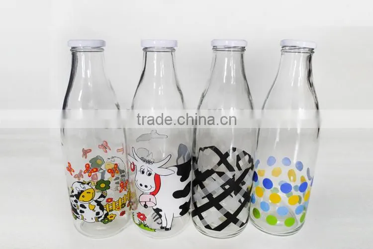 1L juice glass bottles for sale with twist off cap