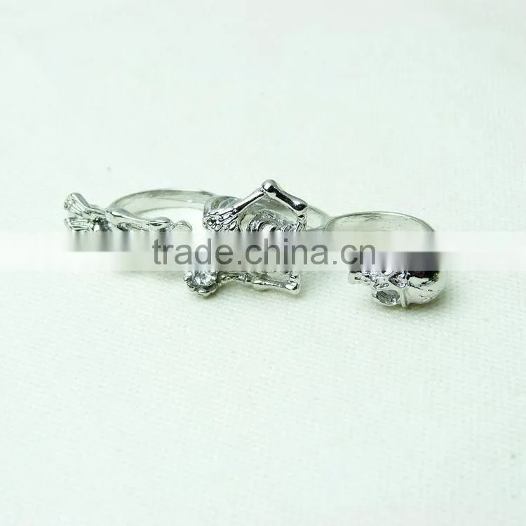Jewellery gold human skeleton wedding rings