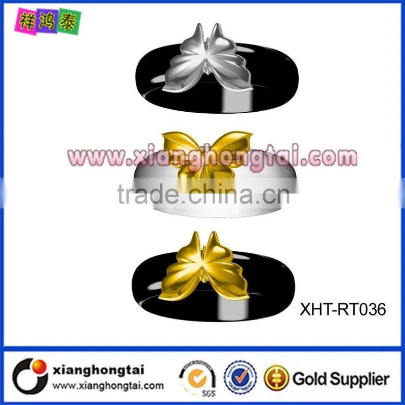 Modern 24K golden Lucky clover Ceramic Finger Ring