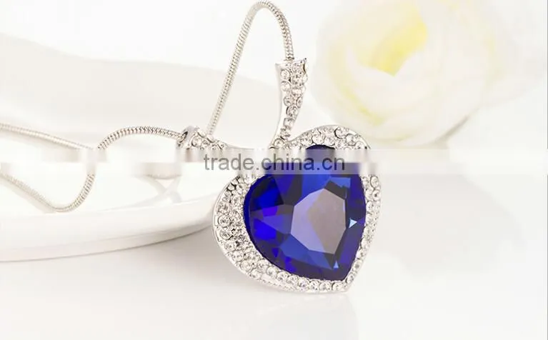 MYLOVE The Heart of the Ocean necklace blue crystal Titanic necklace jewelry MJ-253