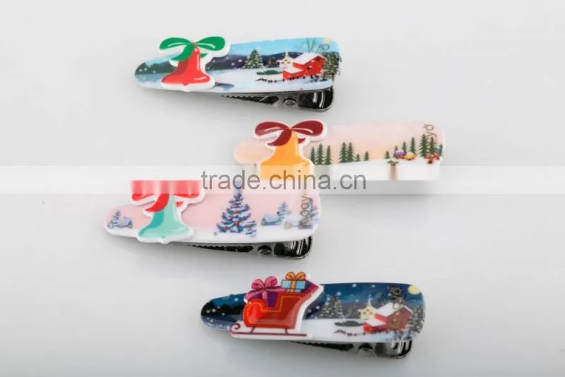 Candy color small bell hair clip lovely present car and red house hair accessory kids mini hair duck clip
