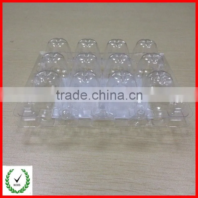 clear plastic pvc quail egg container with 12 holes