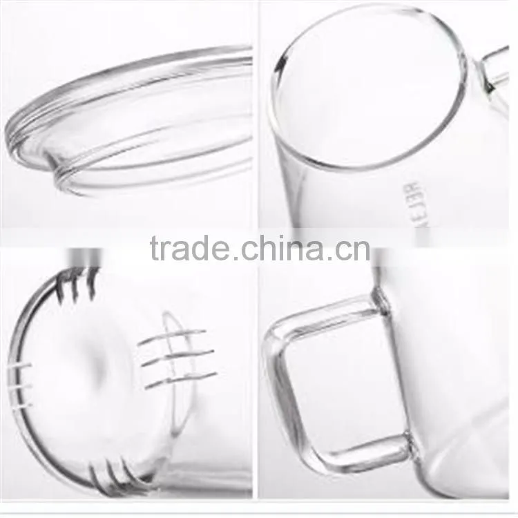 High quality 350ml heat resistant borosilicate glass tea cup/pot hand-made