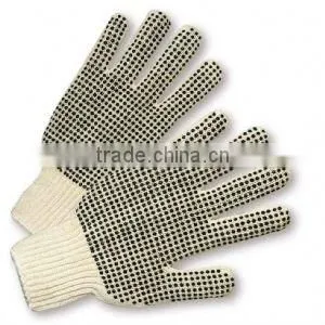 Seamless Cotton Knited PVC Dotted Hand Gloves