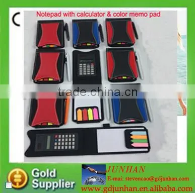 fashionable mini fancy leather Notepad with calculator