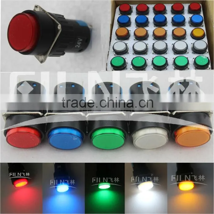 16mm diameter 2pin 24V yellow color auto led indicator light led light bulb